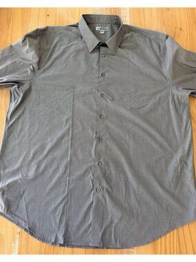 Edwards Signature Dress Shirt Mens Size 2XL Grey Long Sleeve NWOT